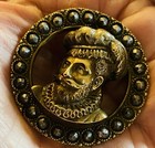 Ex Rare Antique HENRI IV Cut-Steel Brass Border Button, Ca.,1880s/1890s. — photo 1