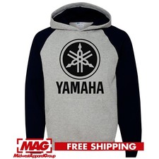 YAMAHA BLACK RAGLAN HOODIE Racing Motocross Hooded Sweatshirt Motox ATV OEM R6