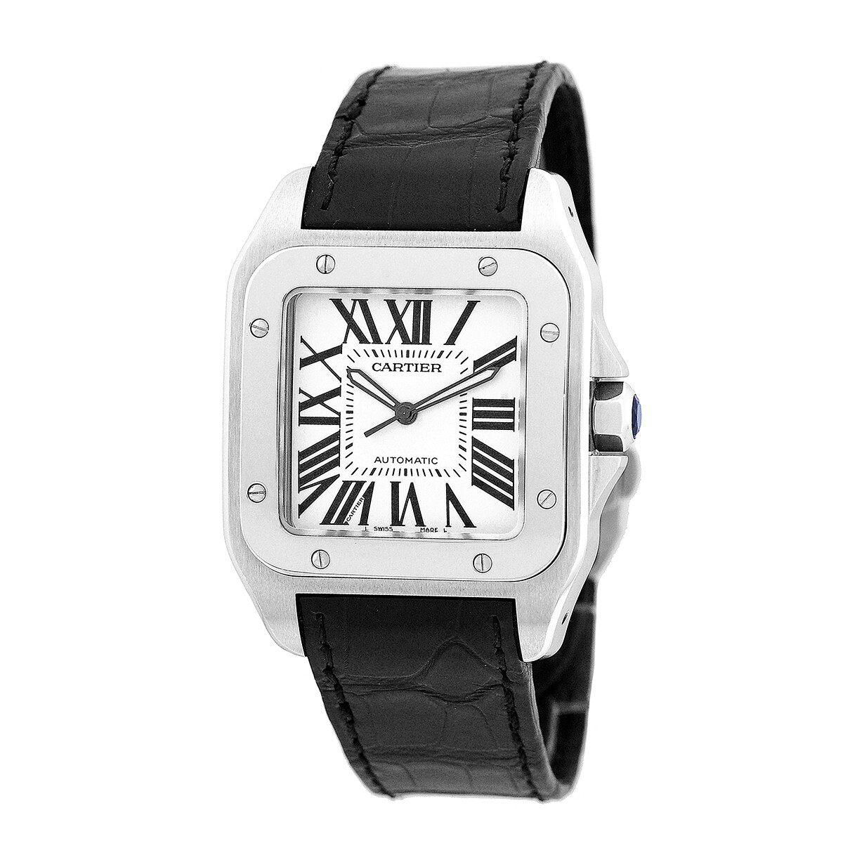 CARTIER Large Stainless Steel Santos 100