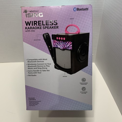 Vivitar i•Sing Bluetooth Wireless Karaoke Speaker with Wired Microphone New! - Picture 3 of 10