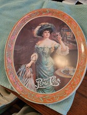 Pepsi Cola Metal Tin Oval Serving Tray Gibson Girl 14.5" X 11.5" ###