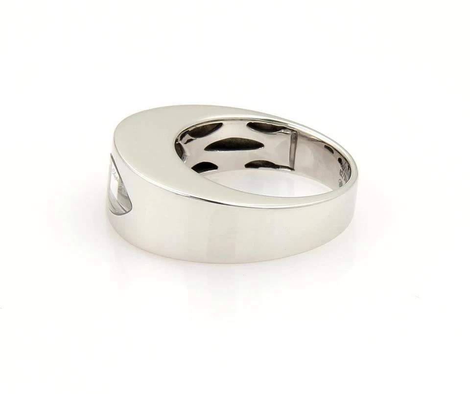 Anillo Ojo de Chopard Diamante Feliz Oro Blanco 18k Banda Ancha 8mm Foto 3 de 4