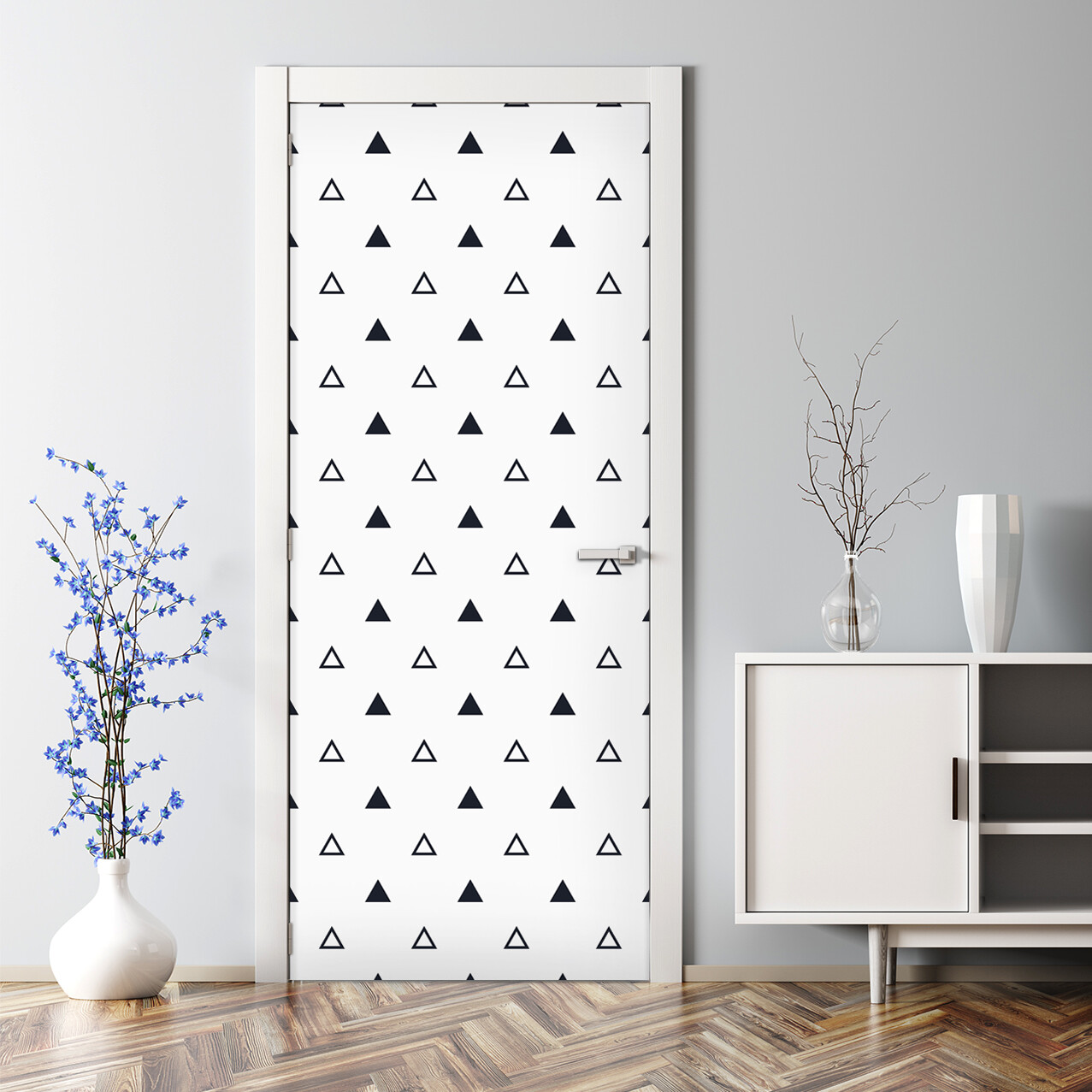 Modern Tiny Triangle Bubble Free Door sticker Simple Decal Geometric decor