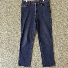 Lauren Jeans Co. Womens 8 Blue High Waisted Mom Stretch Straight Classic Prep