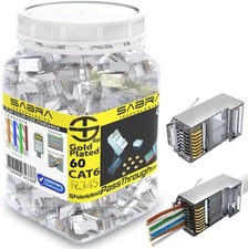 Shielded rj45 cat6 cat 6a connectors Gold Plated Cat6 Pass Through Connectors...