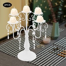 Elegant 2-Pack Vintage Candle Holders with 5 Arms for Weddings & Events