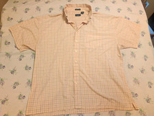 Van Heusen Wrinkle Free Men's 2XL Beige Check Classic Fit SS Button-Down