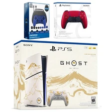 Sony PS5 Ghost of Yotei Disc + Extra Controller + Accessory Kit - Volcanic