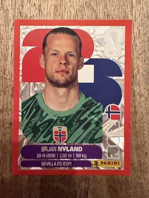 2026 Panini FIFA World Cup Orjan Nyland Red Crumple Ultra Rare Sticker | NOR 2