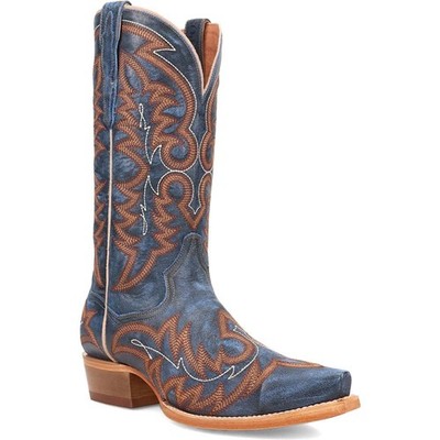 Dan Post Triton Blau Leder Schnitt Zehen Western Cowboy Stiefel (USA Men Größe )