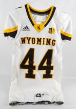 2018 Wyoming Cowboys #44 Game Issued Pos Used White Jersey Football M 388