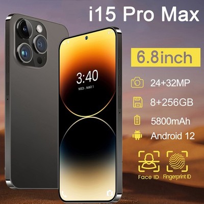 2026 i15 Pro Max Unlocked Cell Phone 256GB Android Dual SIM 4G Mobile Smartphone