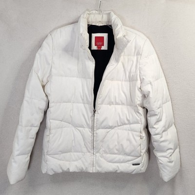 Cozy Esprit White Puffer Jacket Windproof WaterRepellent Down Feather Stretch