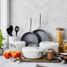 GREENPAN COOKWARE POTS AND PAN SET CERAMIC NON STICK COOKING INDUCTION 11 PC NEW