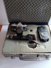 Pentax ME Super Camera with Flash Attachment,Filter, Strap, Carry Case: 1982