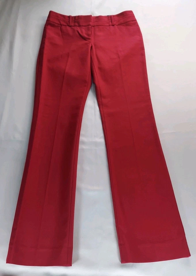 Pantalones para mujer The Limited Drew Fit Bootcut rojos talla 4R tiro bajo mezcla de algodón nuevos con etiquetas Foto 2 de 4