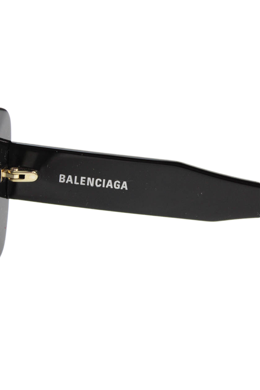 Balenciaga Womens Solid Rectangular Sunglasses Bl… - image 6