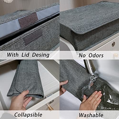 Sock Drawer Organizer Divider 2 Packs Socks Organizer with Lid 30 Cell Foldable - Afbeelding 7 van 8