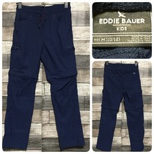 Eddie Bauer Convertible Jogger Pants Shorts Navy Blue Youth M 10-12 Inseam 24 