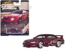 NISSAN 240SX (S14) RHD MAROON "FAST AND FURIOUS" DIECAST BY HOT WHEELS JBL99