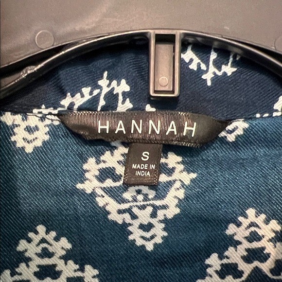 Hannah Blue and White Patterned Statement Long Sl… - image 2