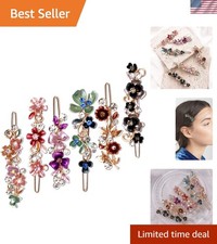 Charming 6-Piece Colorful Hair Barrettes - Perfect for Weddings & Special Events
