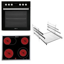 BAUKNECHT HEKO BLACK 700 H, Einbauherdset (Elektrokochfeld, A, 65 l)