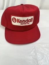 Vintage Kendall Motor Oil Farmer Trucker snapback Hat Cap Red Made USA