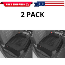 Motor Trend Black Faux Leather Car Seat Cover Padded W Storage Pocket 2 Pack
