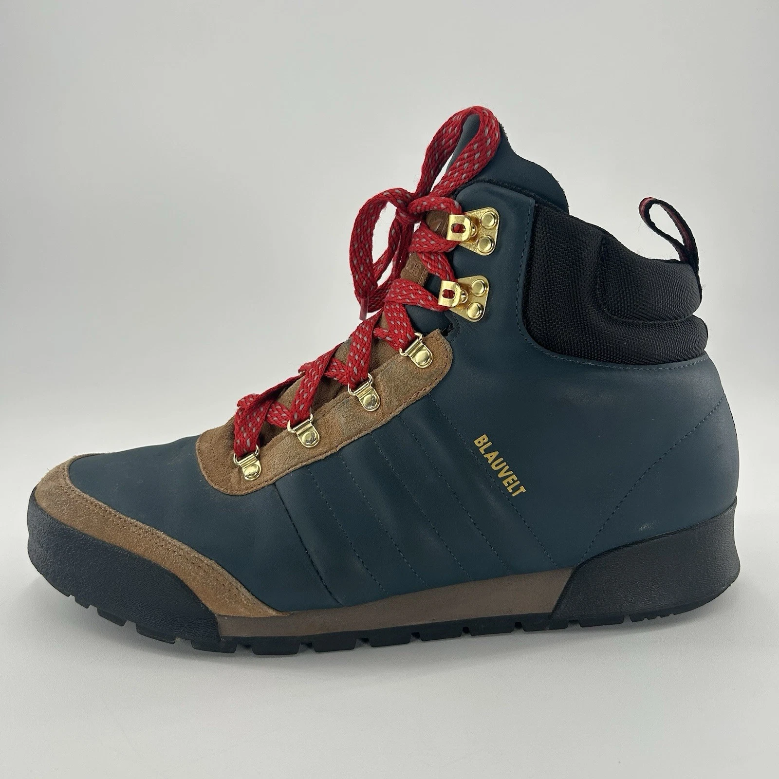 Adidas Jake Blauvelt Boots Mens 12 Blue Brown Leather Hiking Snowboard D69730