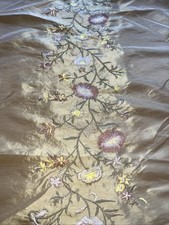 FAUX SILK FLOWERS EMBROIDERED DRAPERY UPHOLSTERY Sold By The Yard