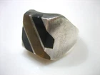 VINTAGE STERLING SILVER TIGERS EYE BLACK ONYX MEN'S CHUNKY RING SIZE 10.5