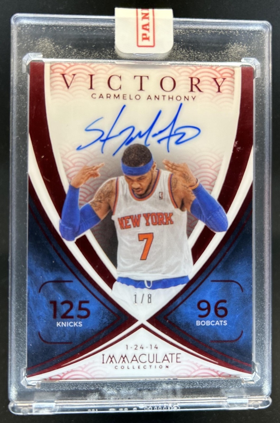 2024-25 Immaculate Carmelo Anthony Victory Signatures International Red Auto #/8 view 1