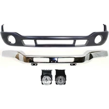 Front Bumper Cover Kit For 2004-2006 GMC Sierra 1500 Chrome Steel With Fog Light