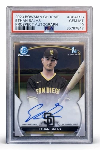 Ethan Salas 2023 Bowman Chrome Prospect 1st Bowman Auto #CPA-ESS PSA 10 Gem Mint