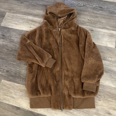 Free People Turn Up Zip Off Hoodie Teddy Polar M $198 NWOT Oversized