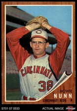 1962 Topps #524 Howie Nunn Reds SHORT-PRINT 6 - EX/MT
