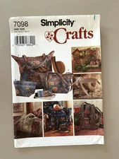 1990's Simplicity Quilted Bags,Eyeglasses Case Pattern 7098 UNCUT