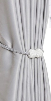 Magnetic Curtain Rope Tie Backs Holder Window Home Draperies Pearl Set Of 4