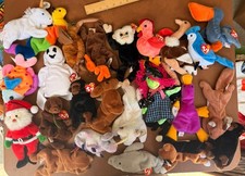 Lot of 24 Ty Beanie Baby Babies with Tags Assorted Animals Variety inc Halloween