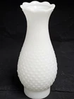 Vintage 10" White Milk Glass Hobnail Hurricane Lamp Chimney Shade 2.8"-3" Fitter