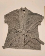 Banana Republic Belted Cardigan Women  s Size M/L Gray Heathered Short Sleeve