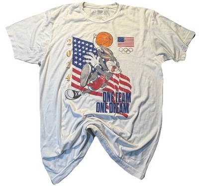 Bugs Bunny USA Olympics 2024 T Shirt Mens Large Looney Tunes Basketball Tee