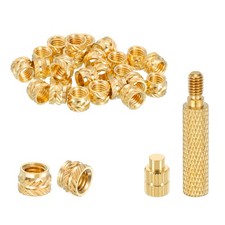 20 Pcs M6 x 5mm H x 8mm OD Threaded Inserts with Iron Tip Press Tool
