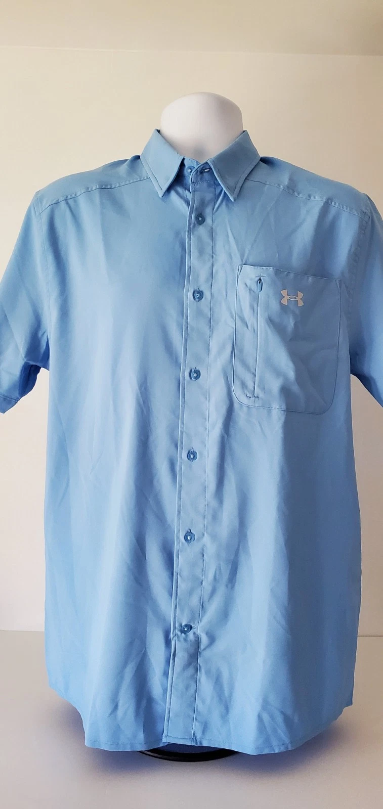 Under Armour Drift Tide 2.0 Fitted Performance Men's Shirt, Carolina Blue, Large