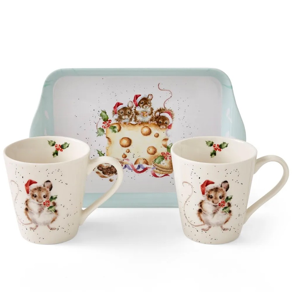 Wrendale Designs Royal Worcester Holly Jolly Mug and Tray Set X0011659156