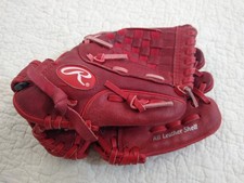 Rawlings Highlight Series H105S Red Leather Baseball Mitt Glove 10.5" Youth RHT