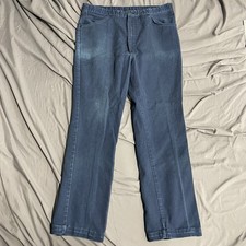Vintage 70s Dickies Classic Twill Navy Work Pants Talon Zipper Size 34x28.5 USA
