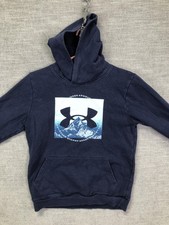 Under Armour Hoodie Youth XL Blue Mountain Graphic Pullover Kangaroo Pocket