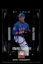 Signed Baseball Card Auto Sam Freeman 2008 Donruss Elite Extra Edition #85 KU
